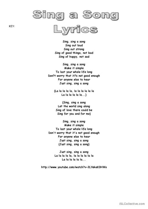 sing song lyrics